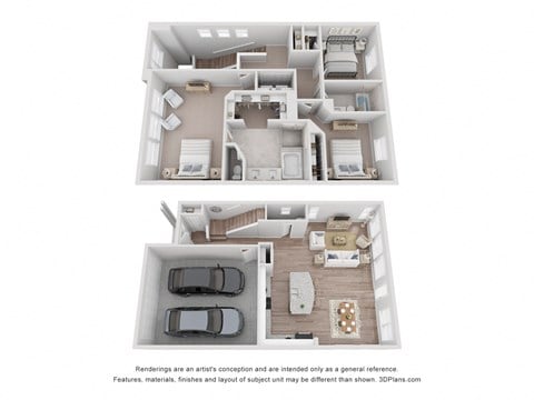 Floor plan for 3 beds, 2.5 baths, 1804 sqft